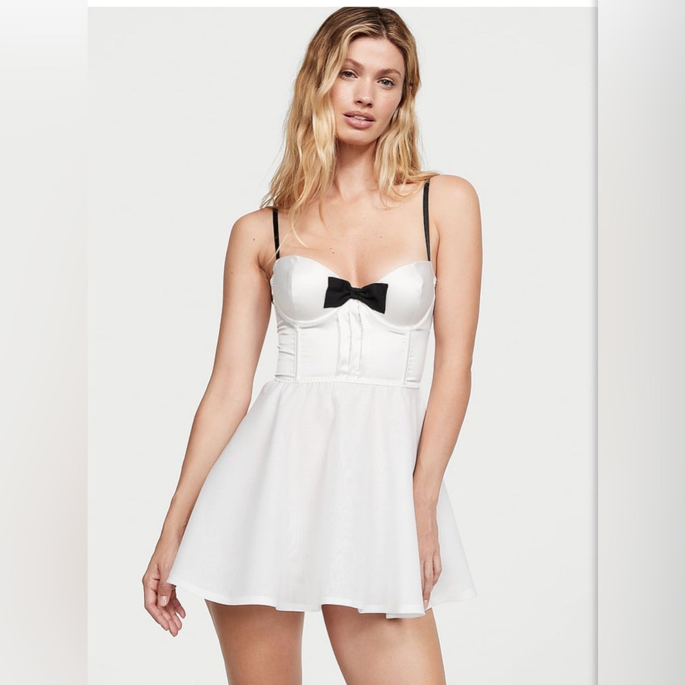 Victoria's Secret White Dress with Black Accent